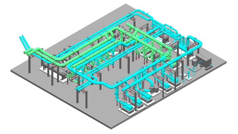 制冷機房,機房管道,制冷機房BIM